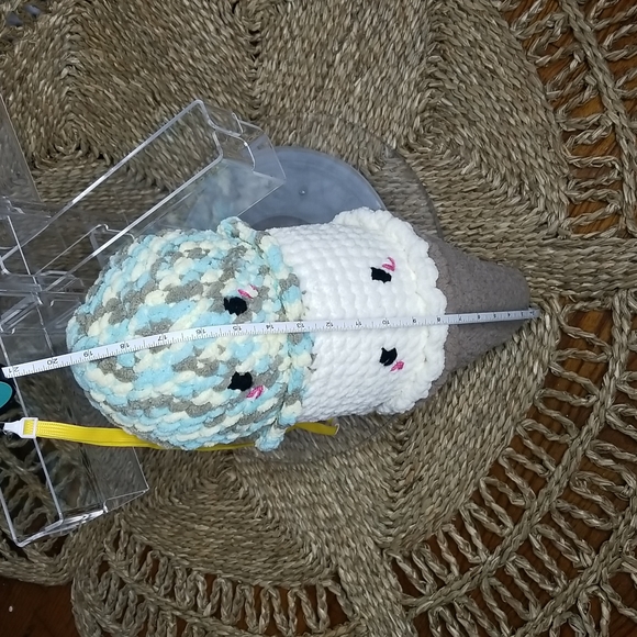 Crochet Ice Cream Cone Stuffy Neapolitan Superman Vanilla Waffle Hand Crafted - Picture 6 of 9
